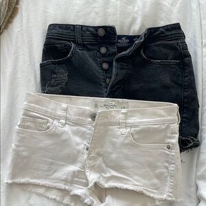 Abercrombie & Fitch Black and White Jean Shorts